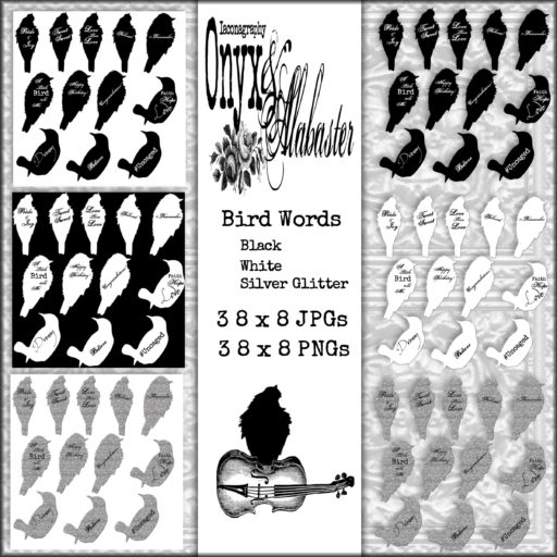 onyxandalabasterbirdwordsdisplay